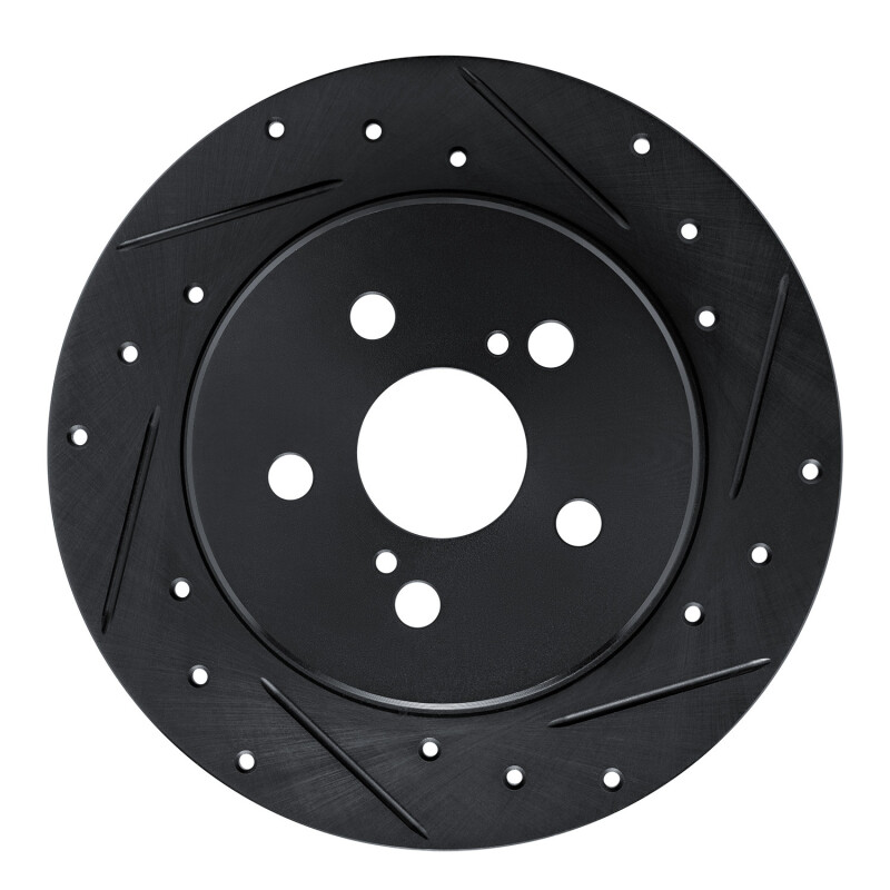 Toyota Corolla Brake Rotor (1) - Rear Right - R1 Concepts - Drilled & Slotted - Black - `19-`25